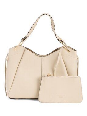 CHEVAL Made In Italy Leather Braided Handle Satchel